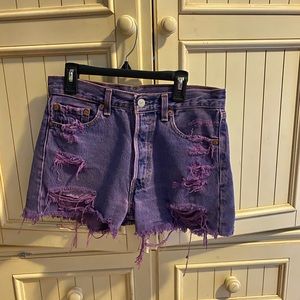 Purple Jean Shorts